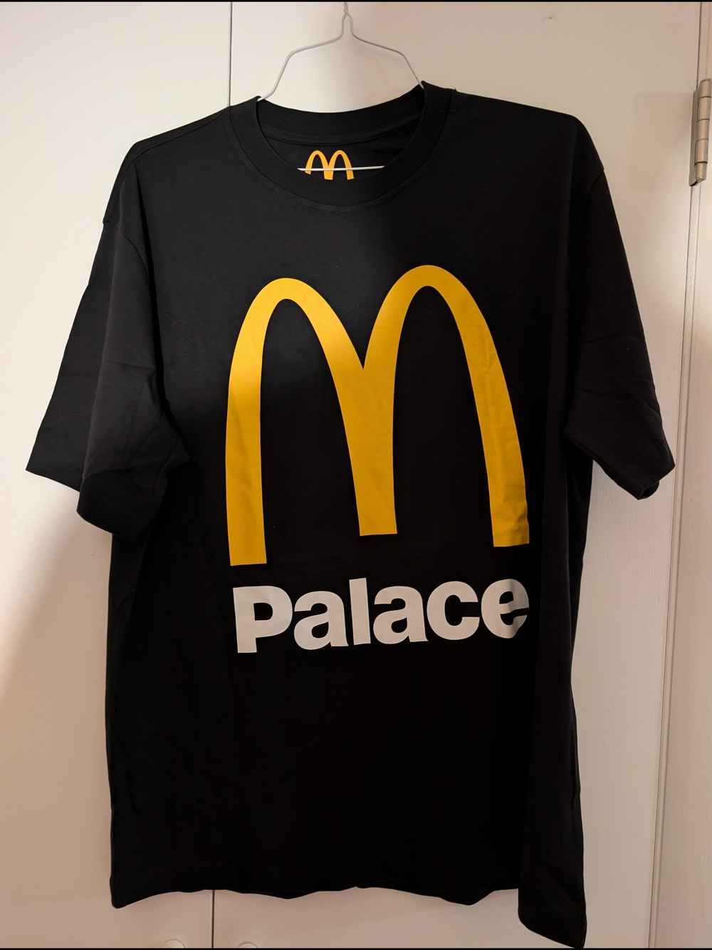 PALACE Black Tee with Yellow Mc-Style Arch and White Logo